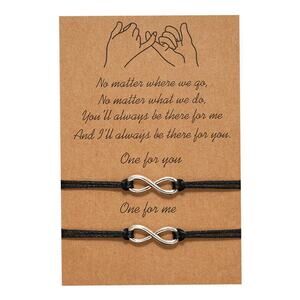 Friendship/Couple Bundle Infinity & Hearts Bracelet Sets 2-Piece Per Set W/Cards